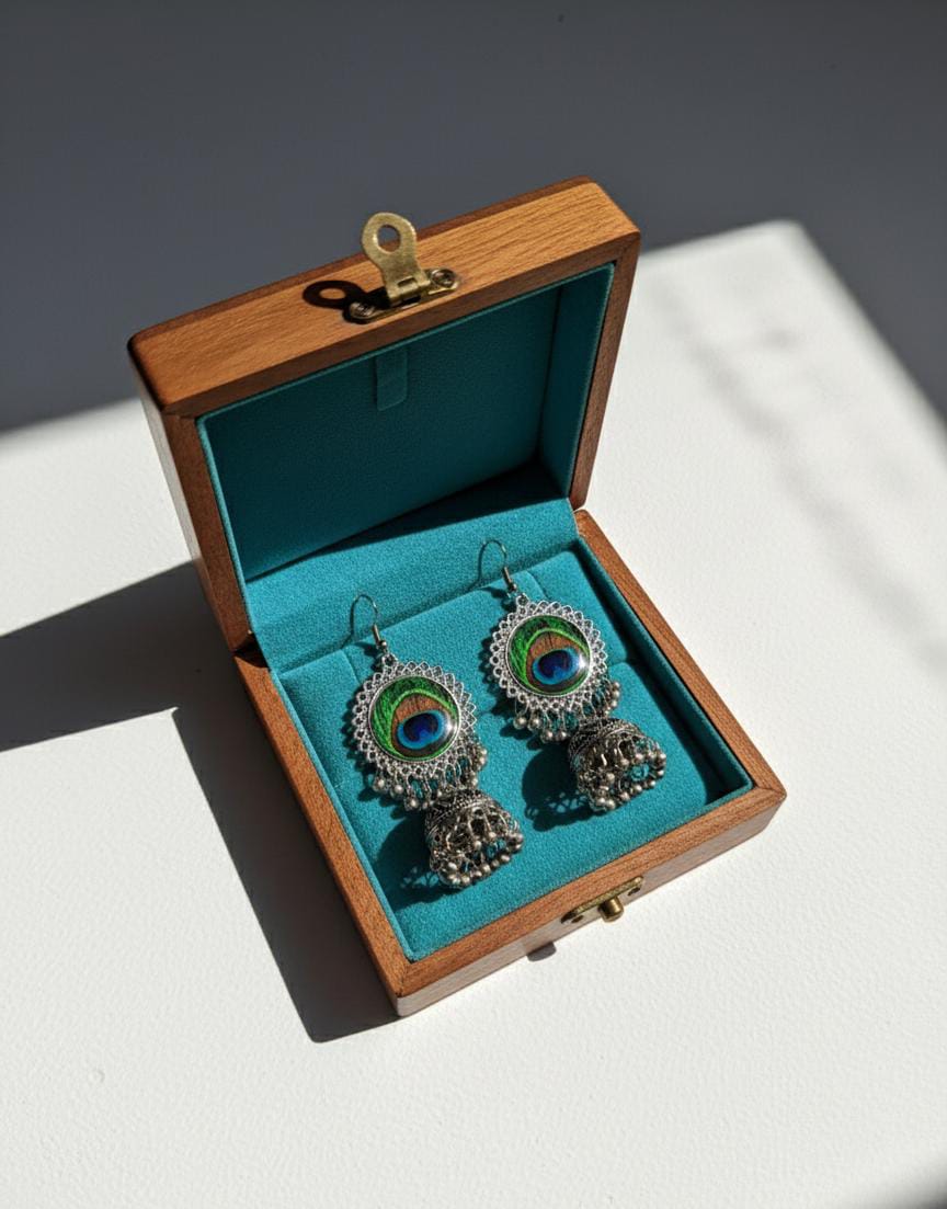 Aasmani mayur jhumke (आसमानी मयूर झुमके)