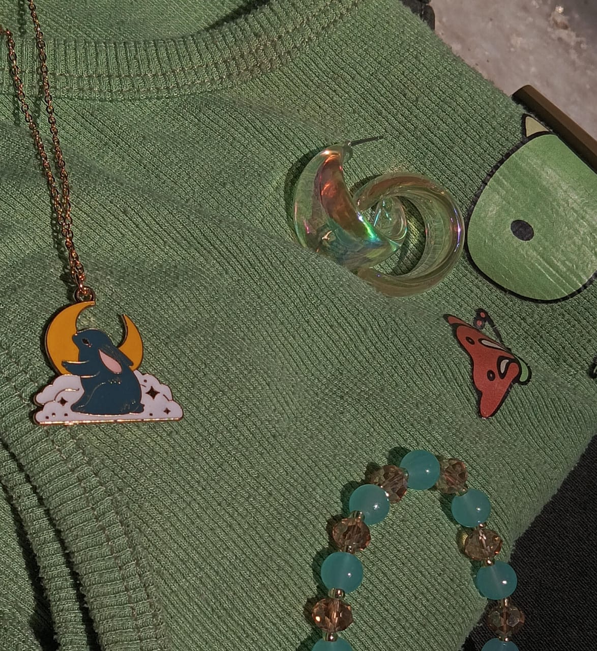 Iridescent swirl earings