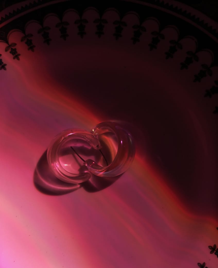 Iridescent swirl earings