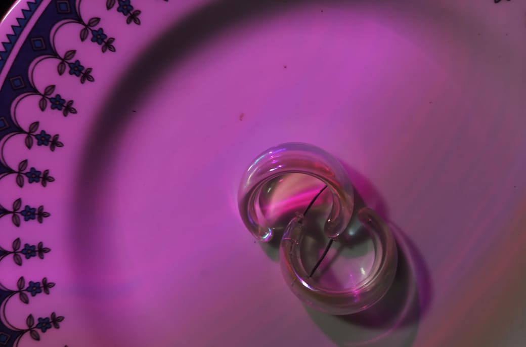 Iridescent swirl earings