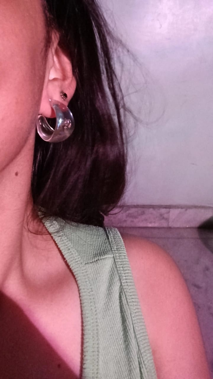 Iridescent swirl earings