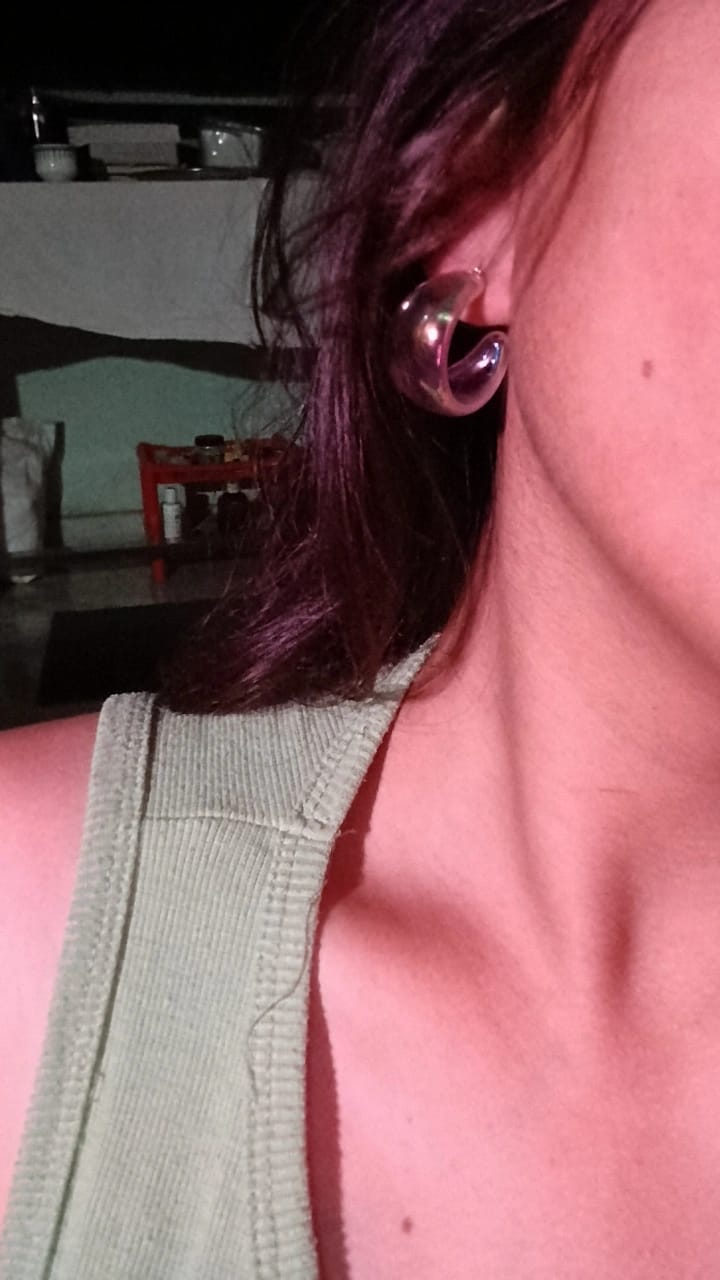 Iridescent swirl earings